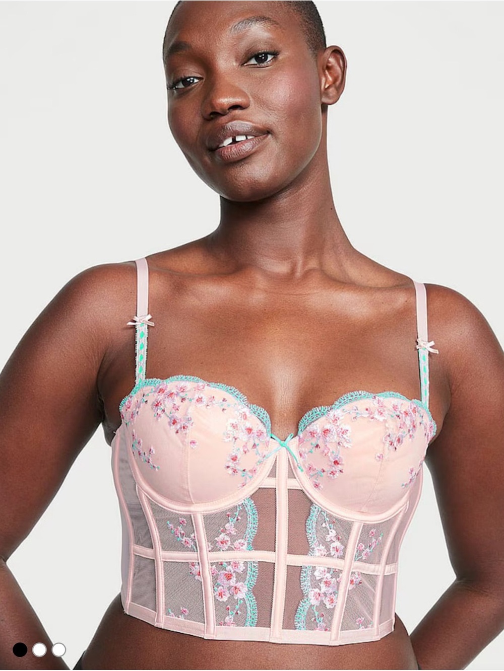Victoria’s Secret Angel ballet pink cherry blossom Corsett Bra Top sz xL